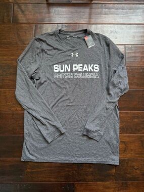 NWT Under Armour Sun Peaks British Columbia Long Sleeve Shirt - Charcoal Gray